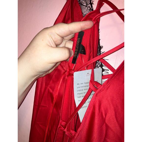 NWT Ann Summers Nordstrom Lacey satin feeling nightgown size large - Picture 4 of 7